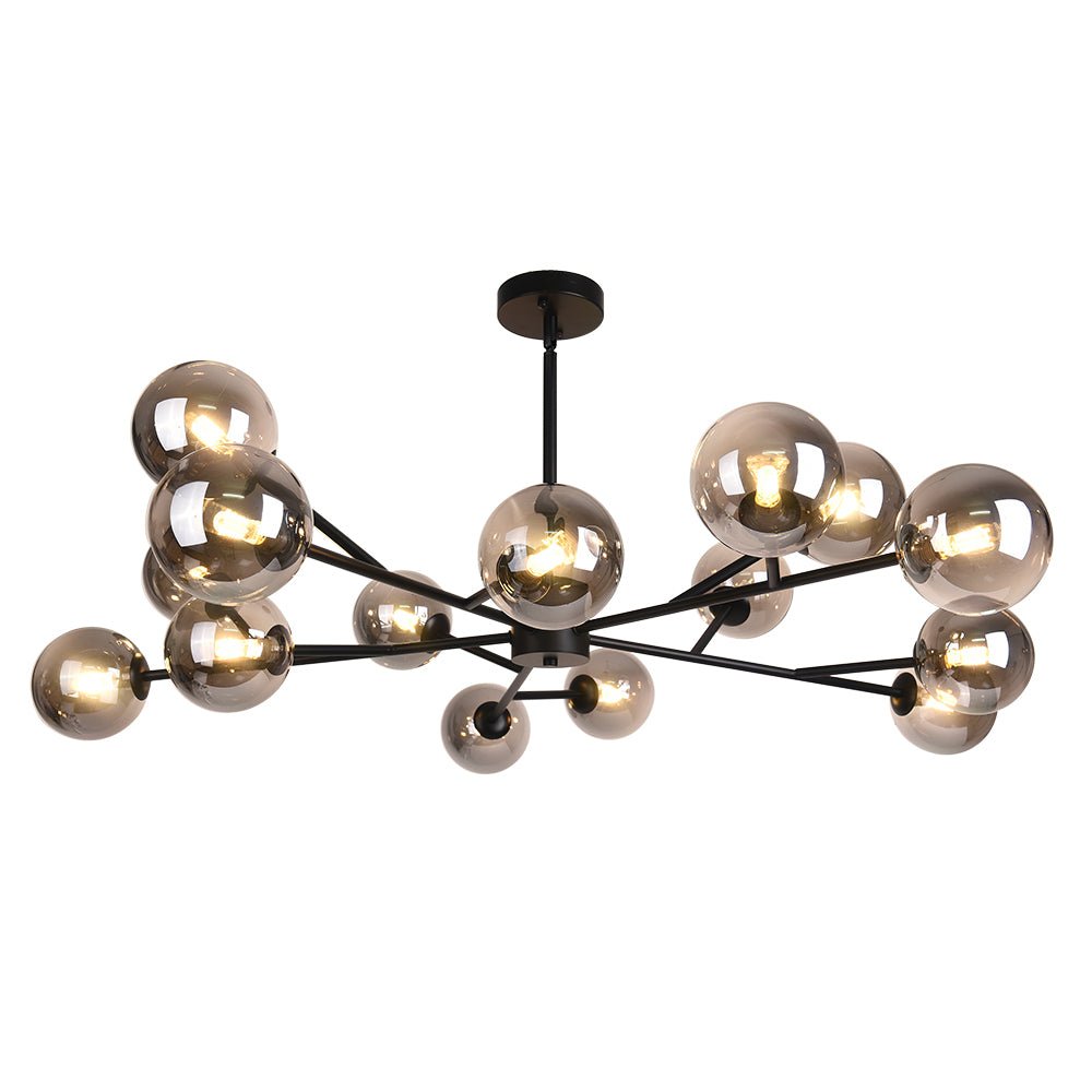 Seriva Modern Metal Glass Chandelier - Lamp Copper