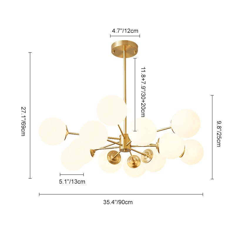 Glazia Minimalist Opal Glass Chandelier-Neutral Decor