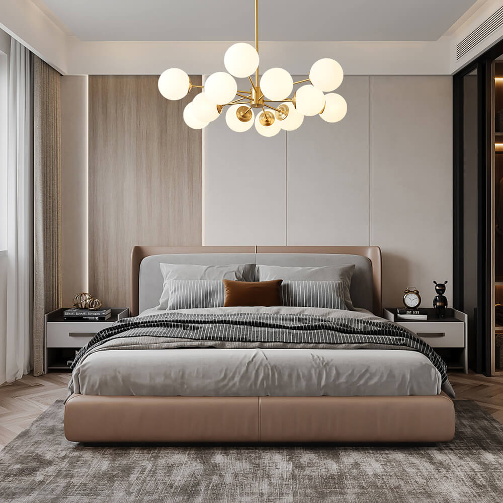 Glazia Minimalist Opal Glass Chandelier-Neutral Decor