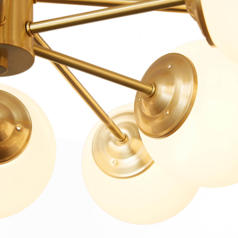 Glazia Minimalist Opal Glass Chandelier-Neutral Decor