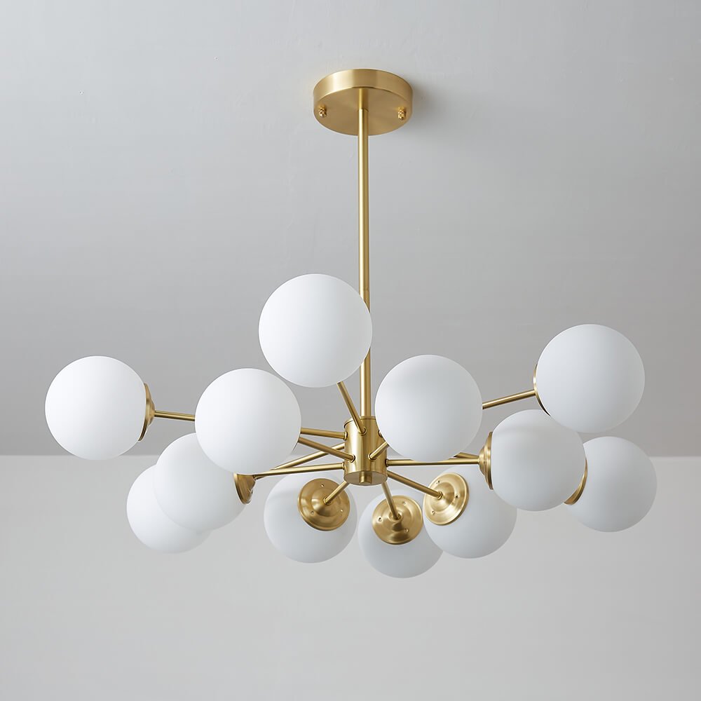 Glazia Minimalist Opal Glass Chandelier-Neutral Decor