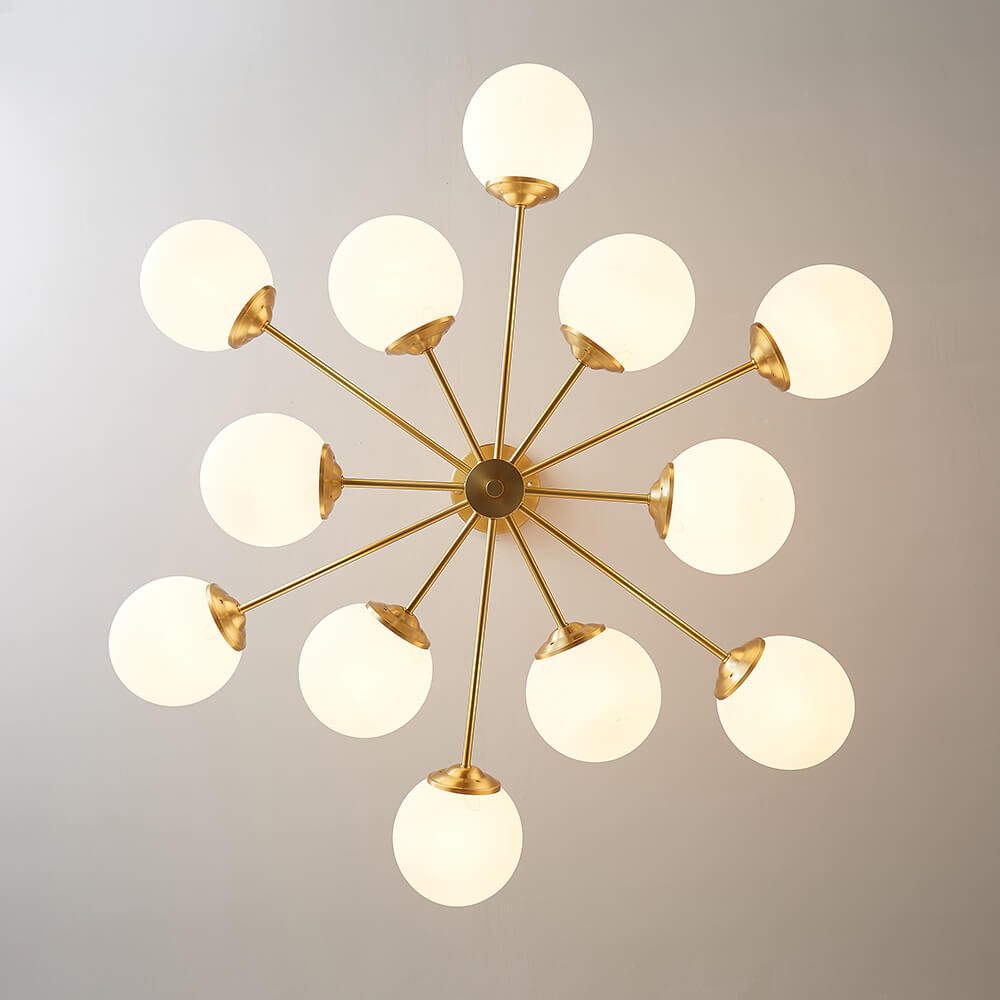 Glazia Minimalist Opal Glass Chandelier-Neutral Decor