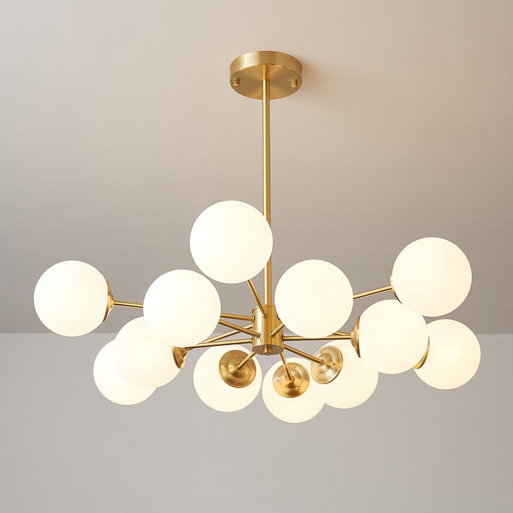 Glazia Minimalist Opal Glass Chandelier-Neutral Decor