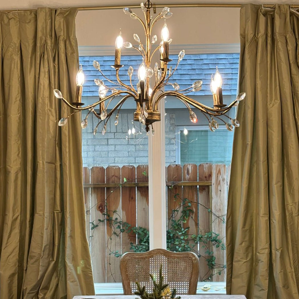 Jorne Vintage Antique Floral Crystal Chandelier-Neutral Decor