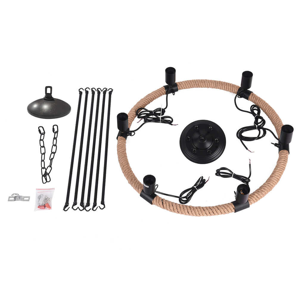 Vintage Rope Chandelier-Neutral Decor