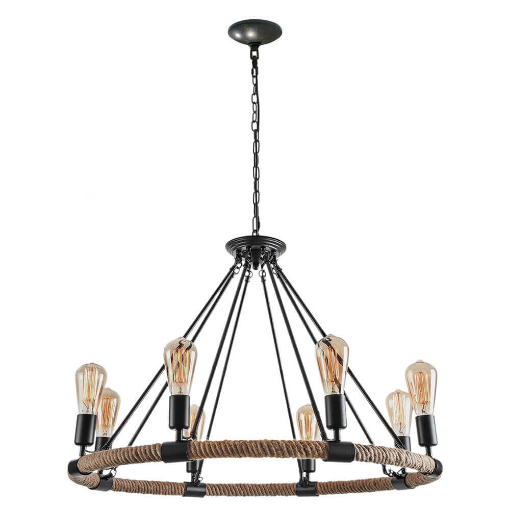 Vintage Rope Chandelier-Neutral Decor