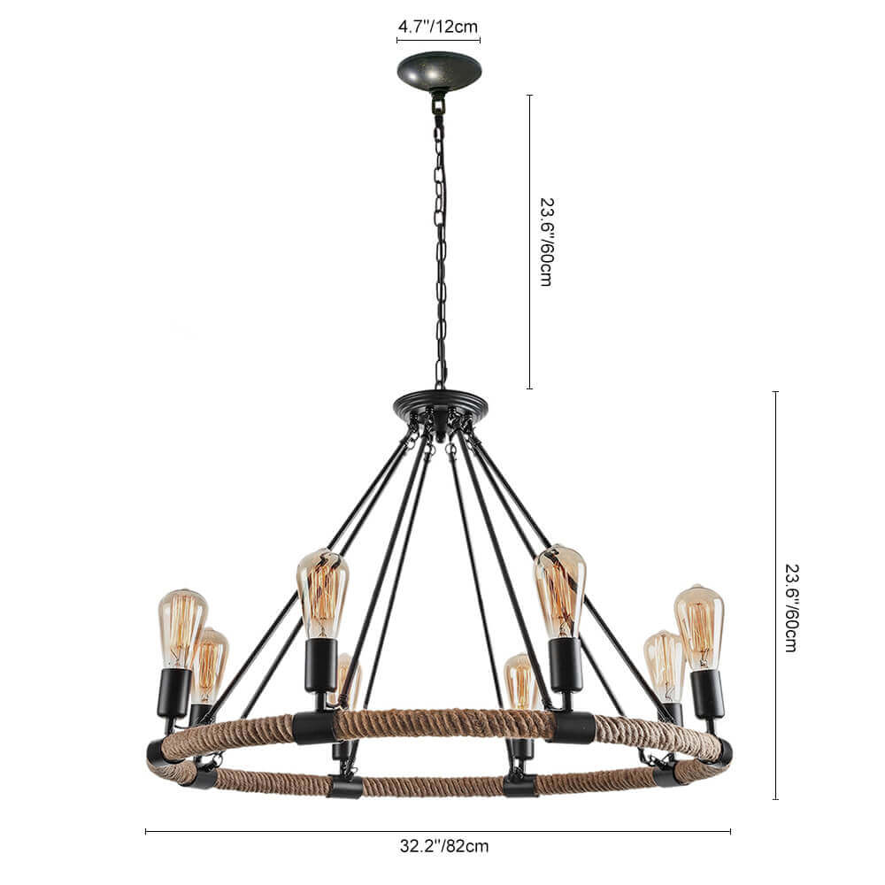 Vintage Rope Chandelier-Neutral Decor