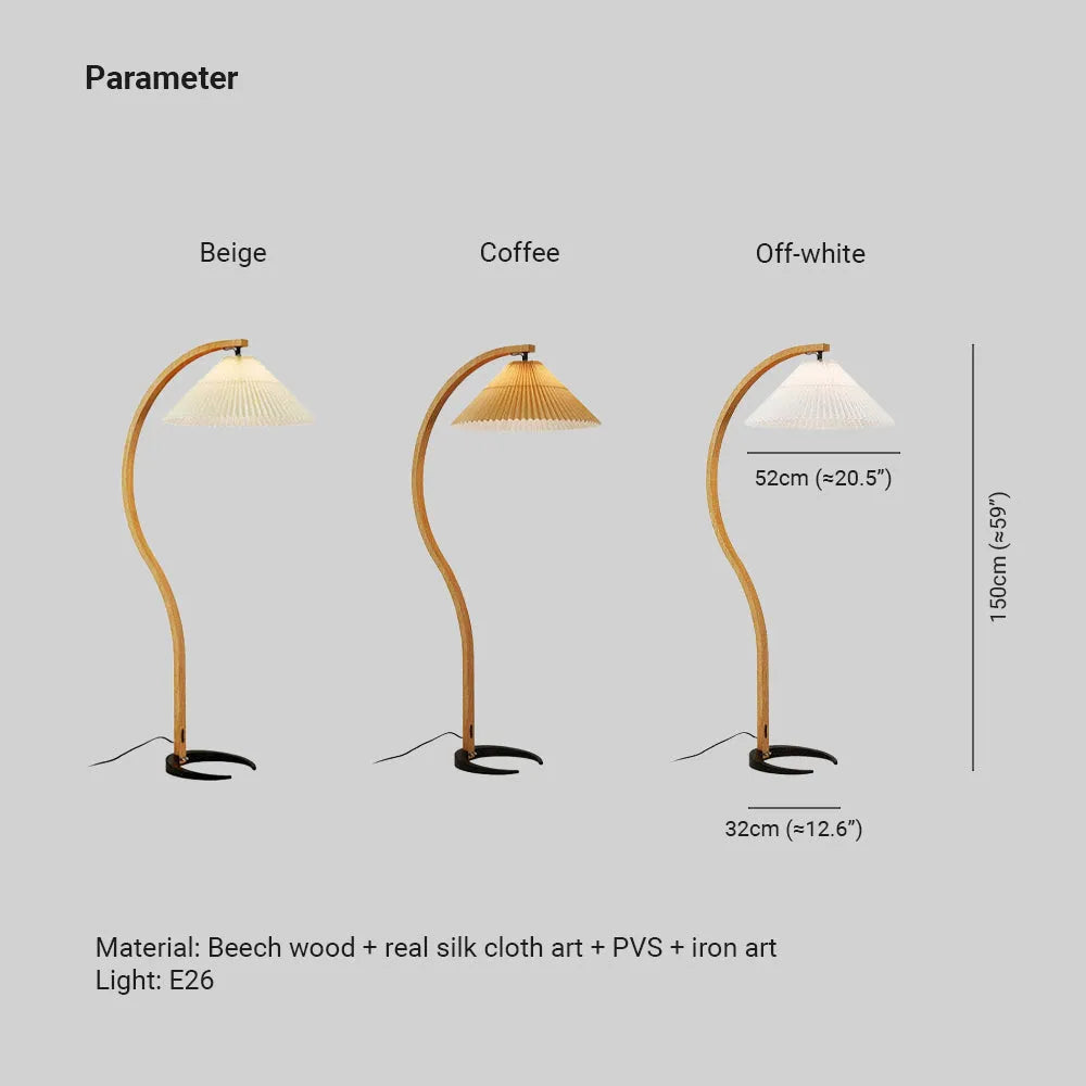 Muto Unique LED Floor Lamp, Wood/Metal, Living Room - Neutral Decor