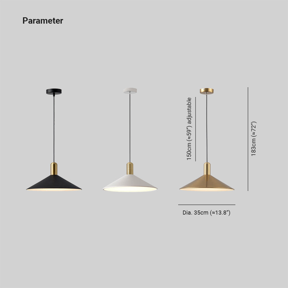 Aria Vintage Umbrella Monochrome Pendant Light - Neutral Decor