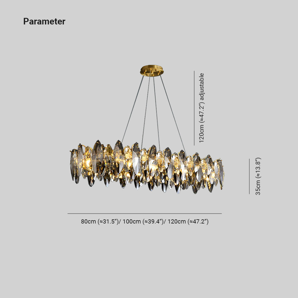 Kristy Modern Annular Metal Crystal Pendant Light,Gold