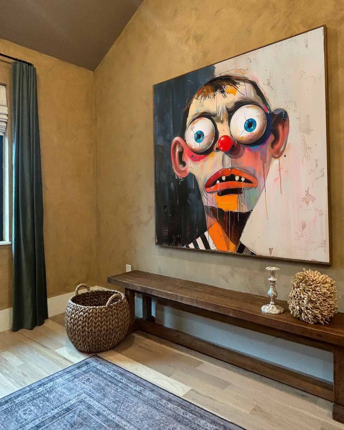 Wall Art Square Cubist Portrait Geometric - Neutralighting
