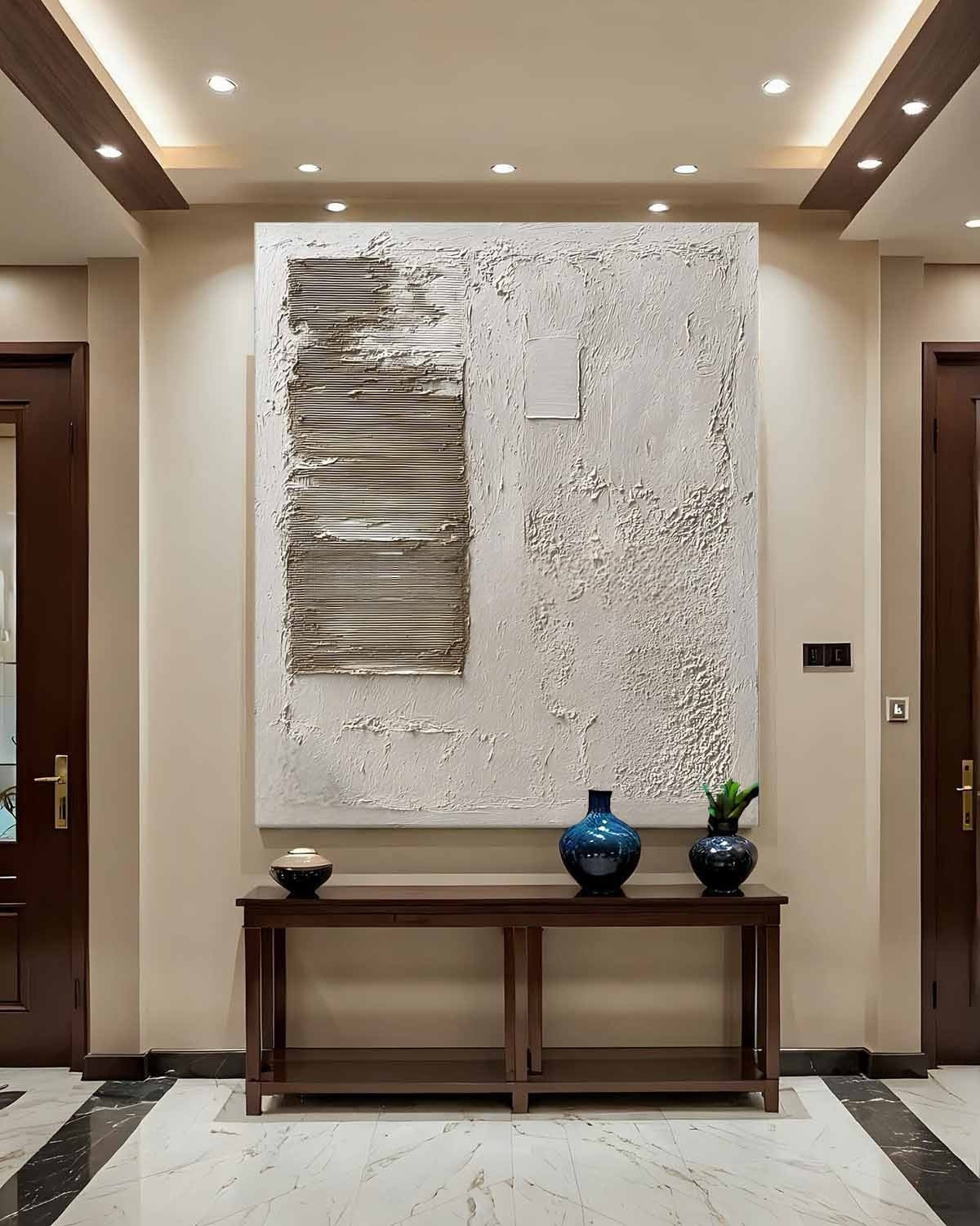 Wabi-Sabi Asymmetrical Texture Painting - Neutralighting