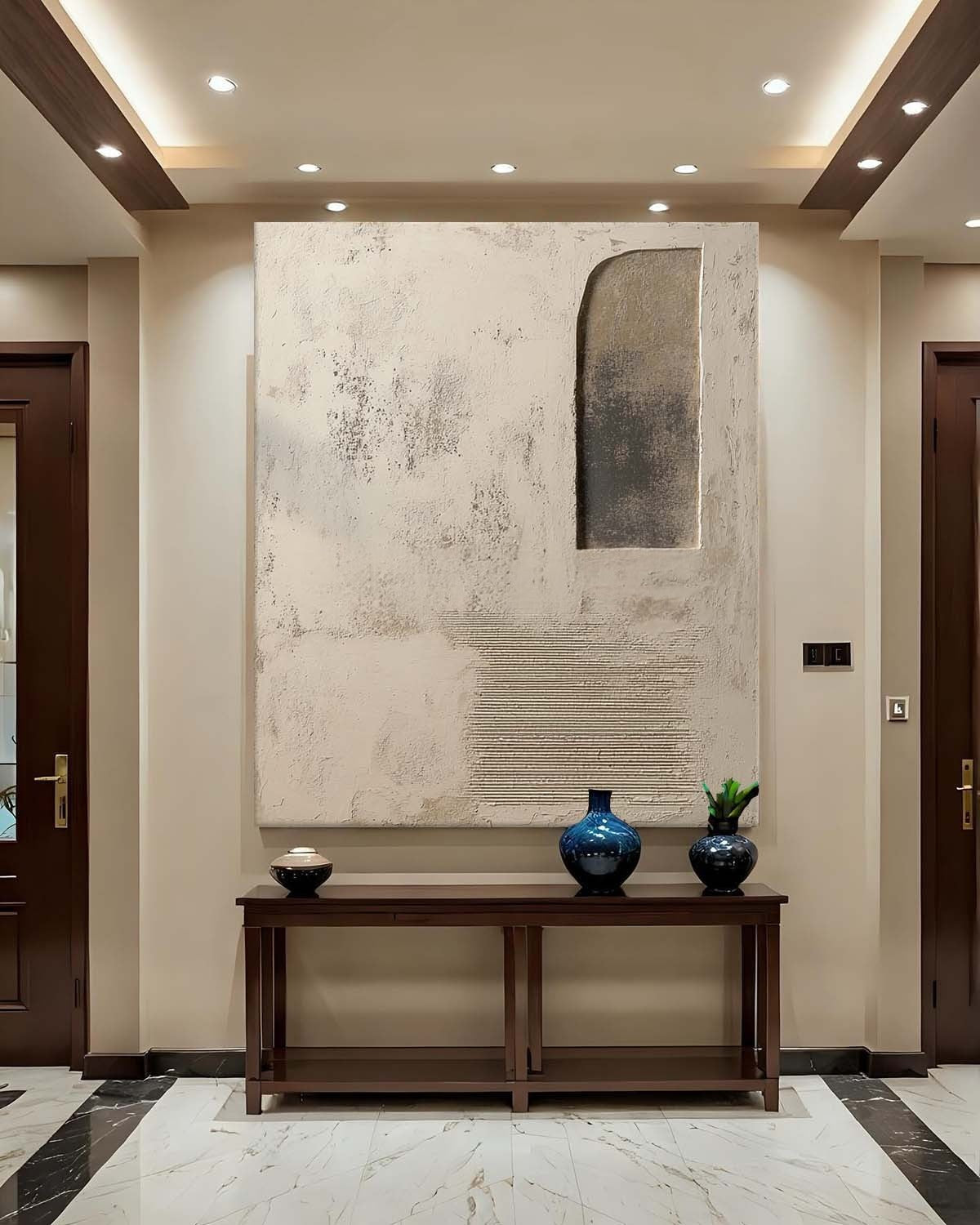 Wabi-Sabi Asymmetrical Abstract Painting - Neutralighting