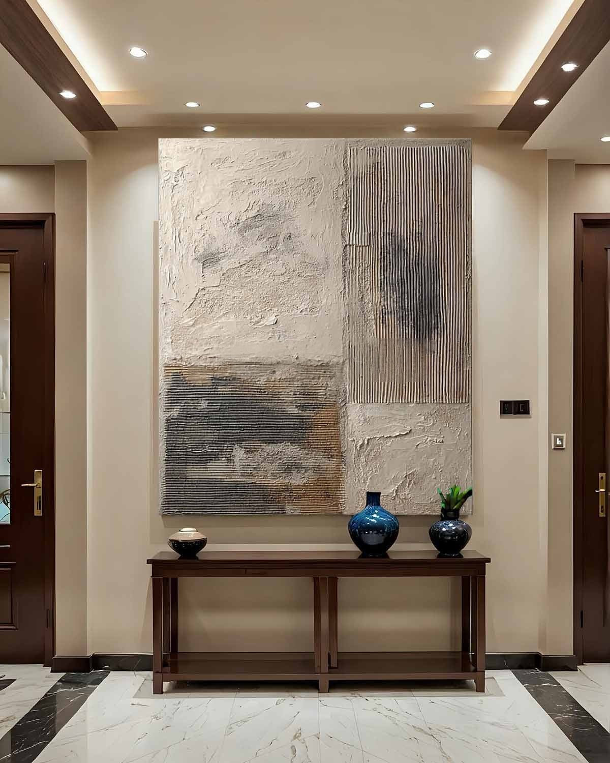 Wall Art Minimalist Textured Quadrant - Neutralighting
