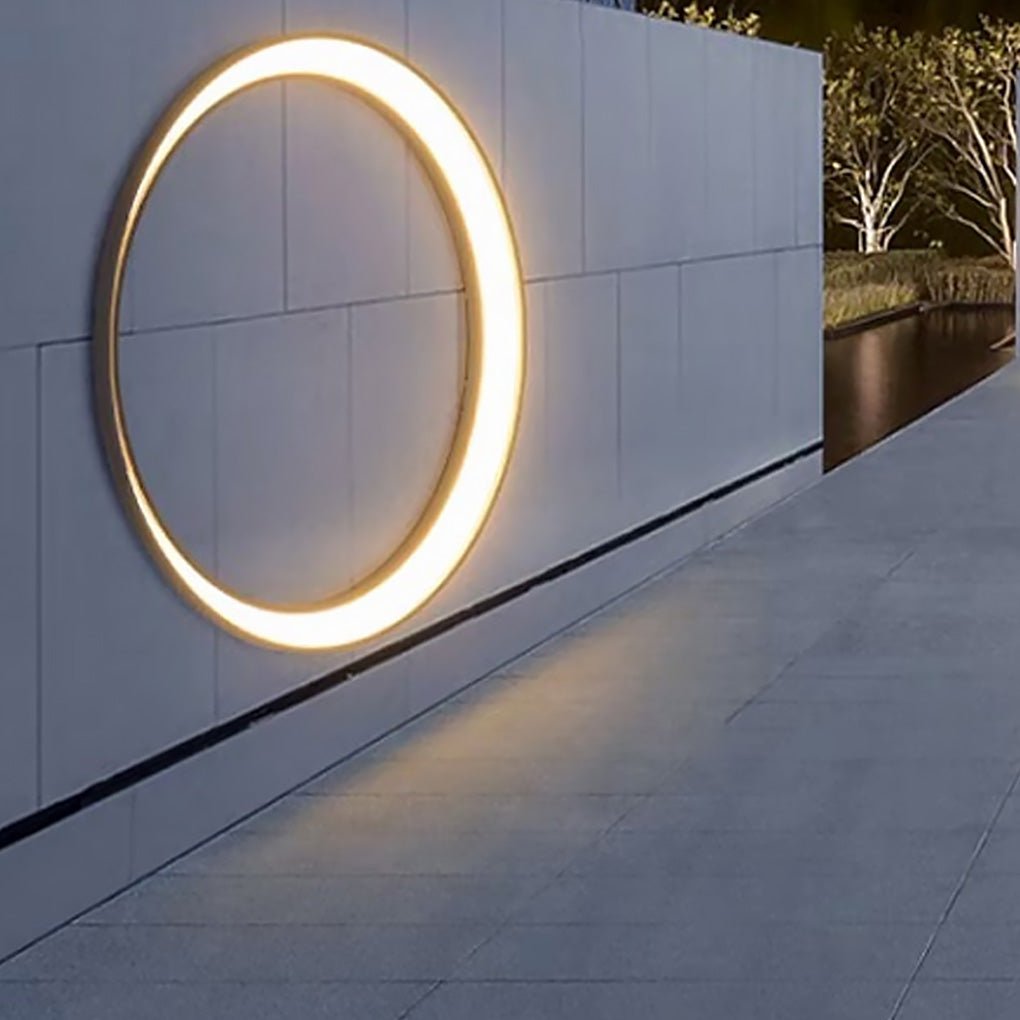 Oron Circular Moon Modern Steel Outdoor Wall Lights