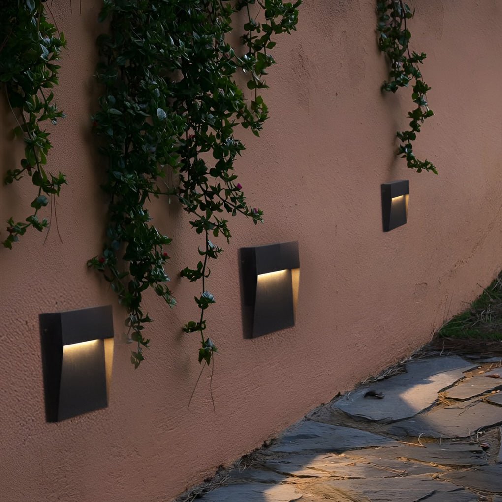 Iris Minimalist Square Outdoor Wall Step Lights