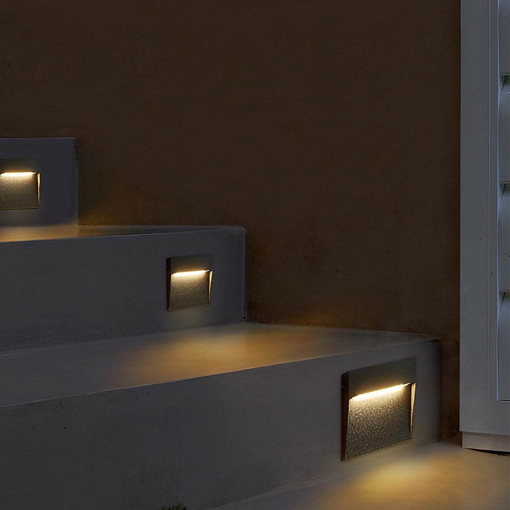 Iris Minimalist Square Outdoor Wall Step Lights
