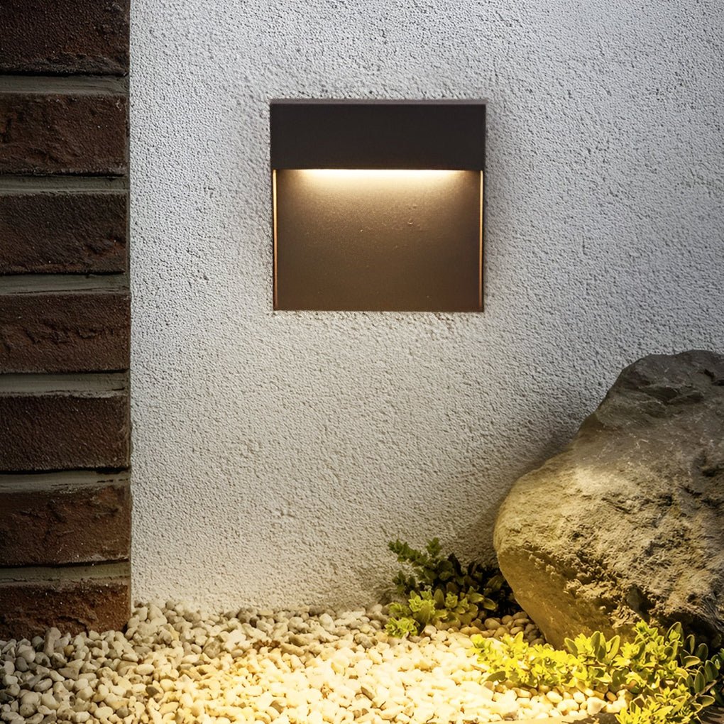 Iris Minimalist Square Outdoor Wall Step Lights