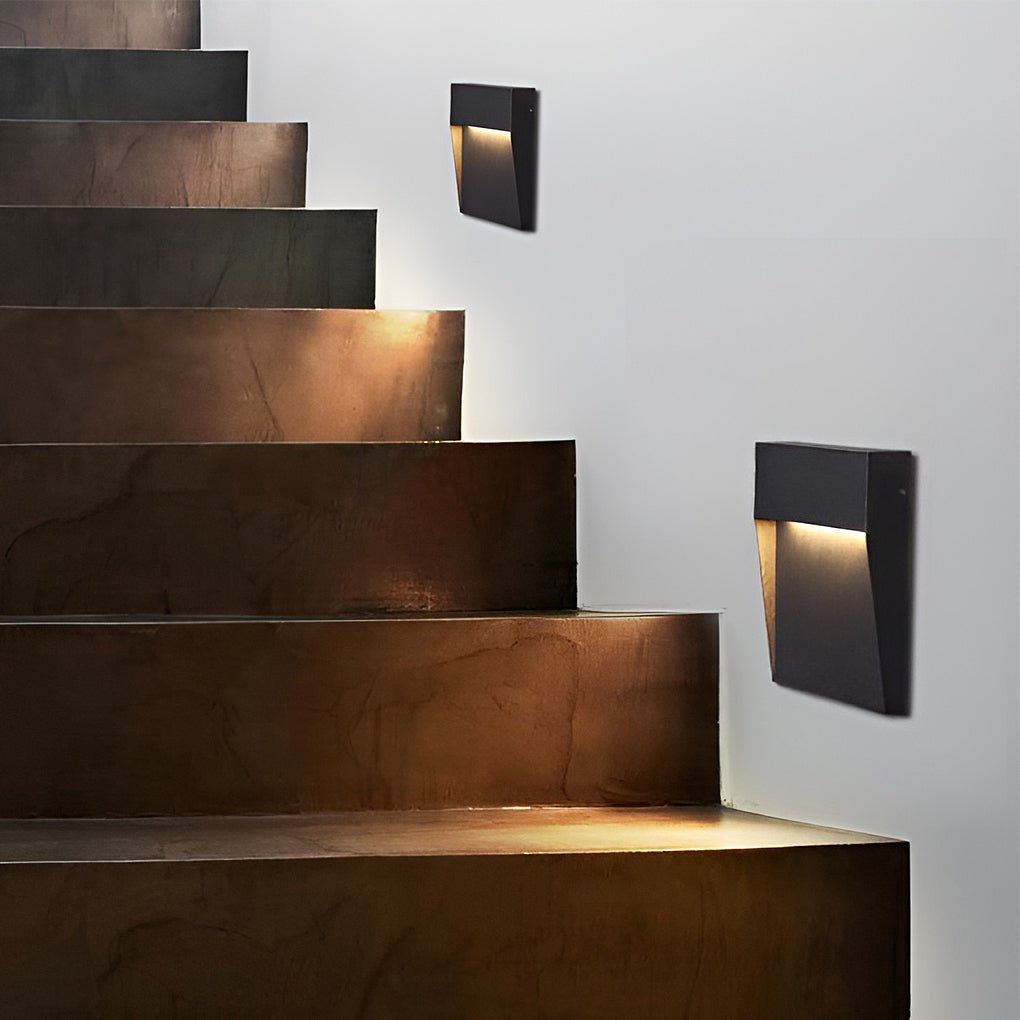 Iris Minimalist Square Outdoor Wall Step Lights