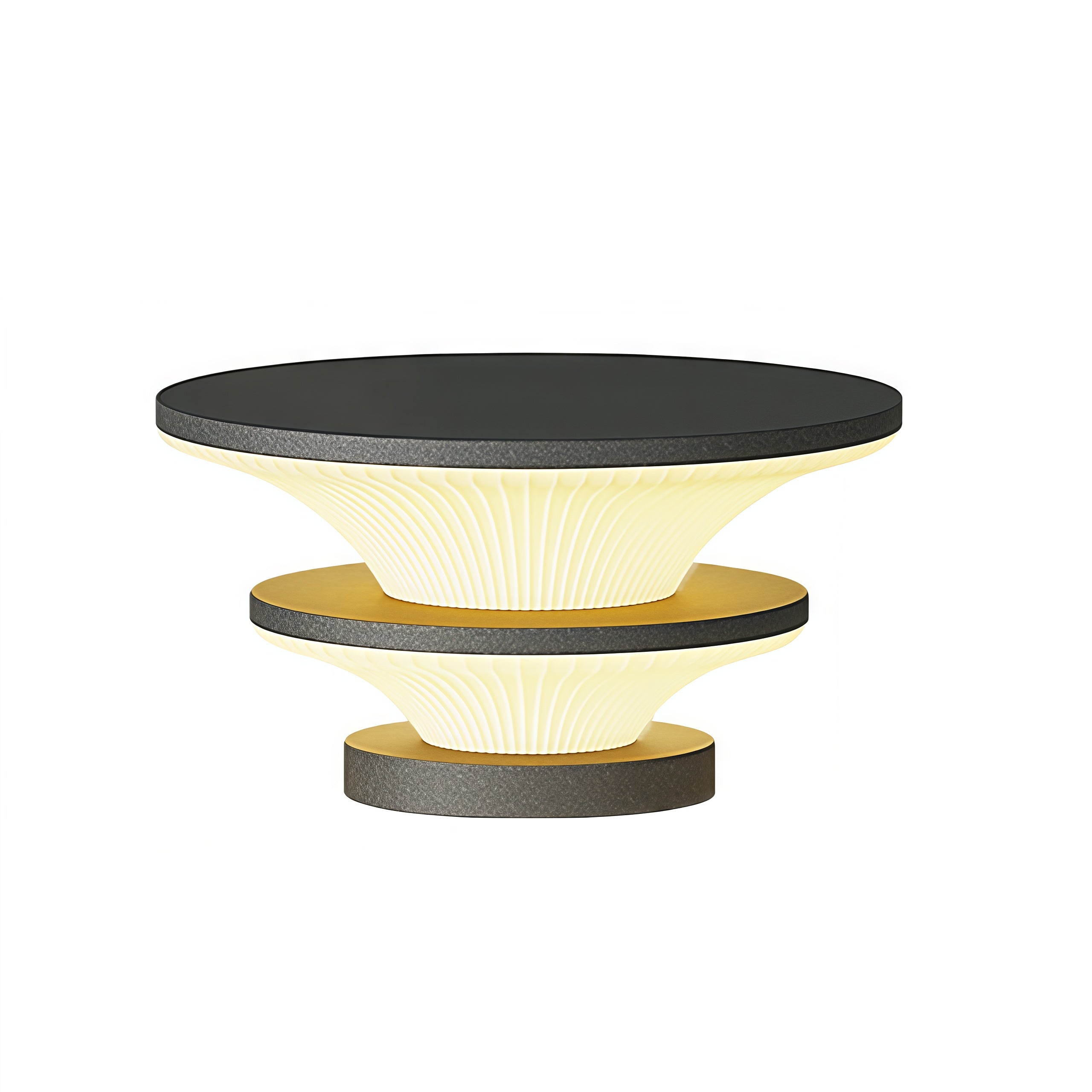 Elijah Round Modern Steel Outdoor Patio Pillar Lights