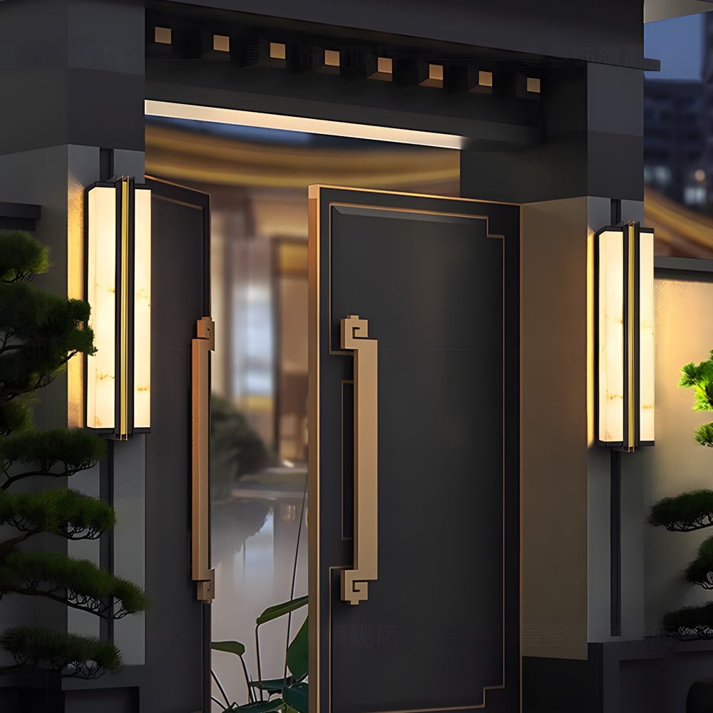 Geaine Classic Modern LED Marble Outdoor Wall Lights