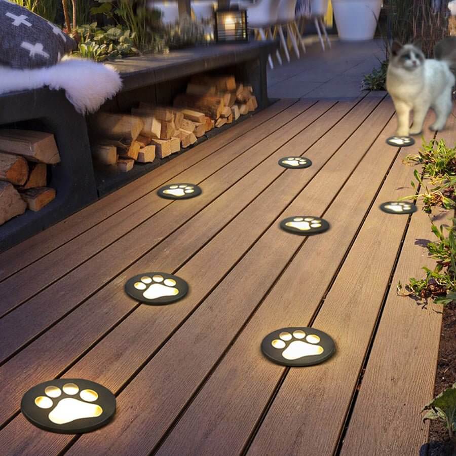 Modern Cat Paw Print LED Recessed Decks Outdoor Lights