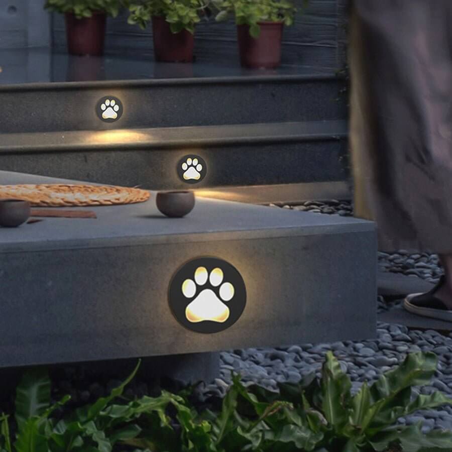 Modern Cat Paw Print LED Recessed Decks Outdoor Lights