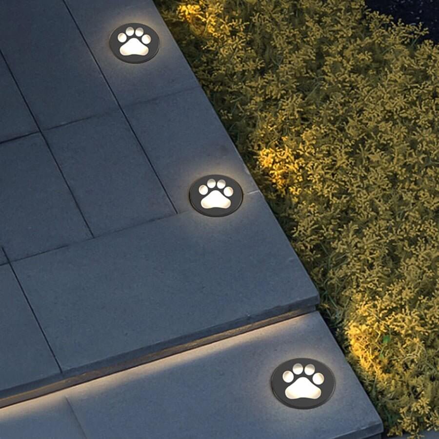 Modern Cat Paw Print LED Recessed Decks Outdoor Lights