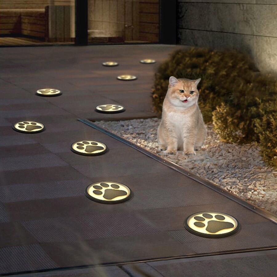 Modern Cat Paw Print LED Recessed Decks Outdoor Lights