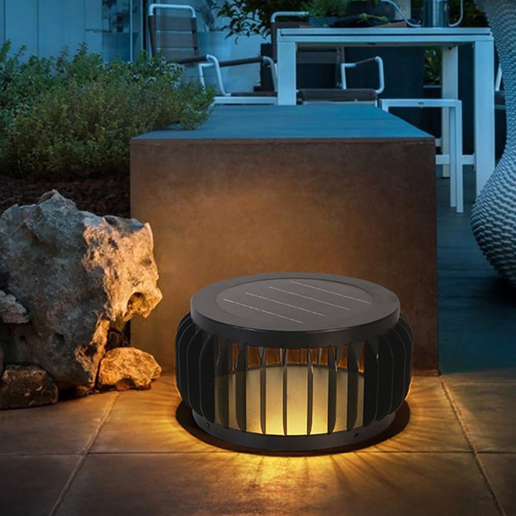 Theora Modern Solar Three-color Steel Outdoor Post Light