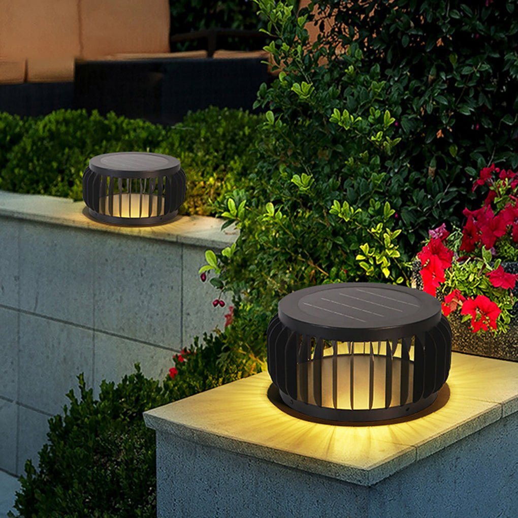 Theora Modern Solar Three-color Steel Outdoor Post Light