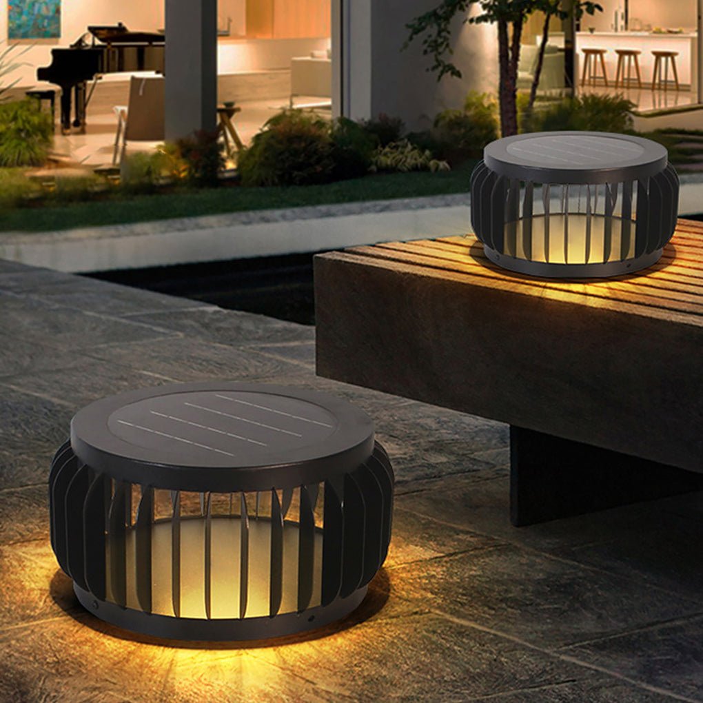 Theora Modern Solar Three-color Steel Outdoor Post Light