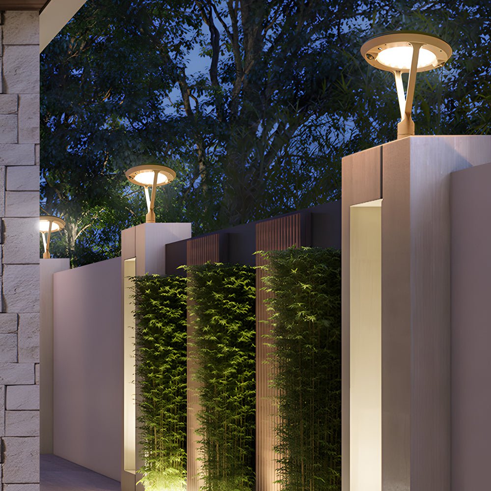 Horten Modern Round Dual LED Outdoor Post Pillar Lamp