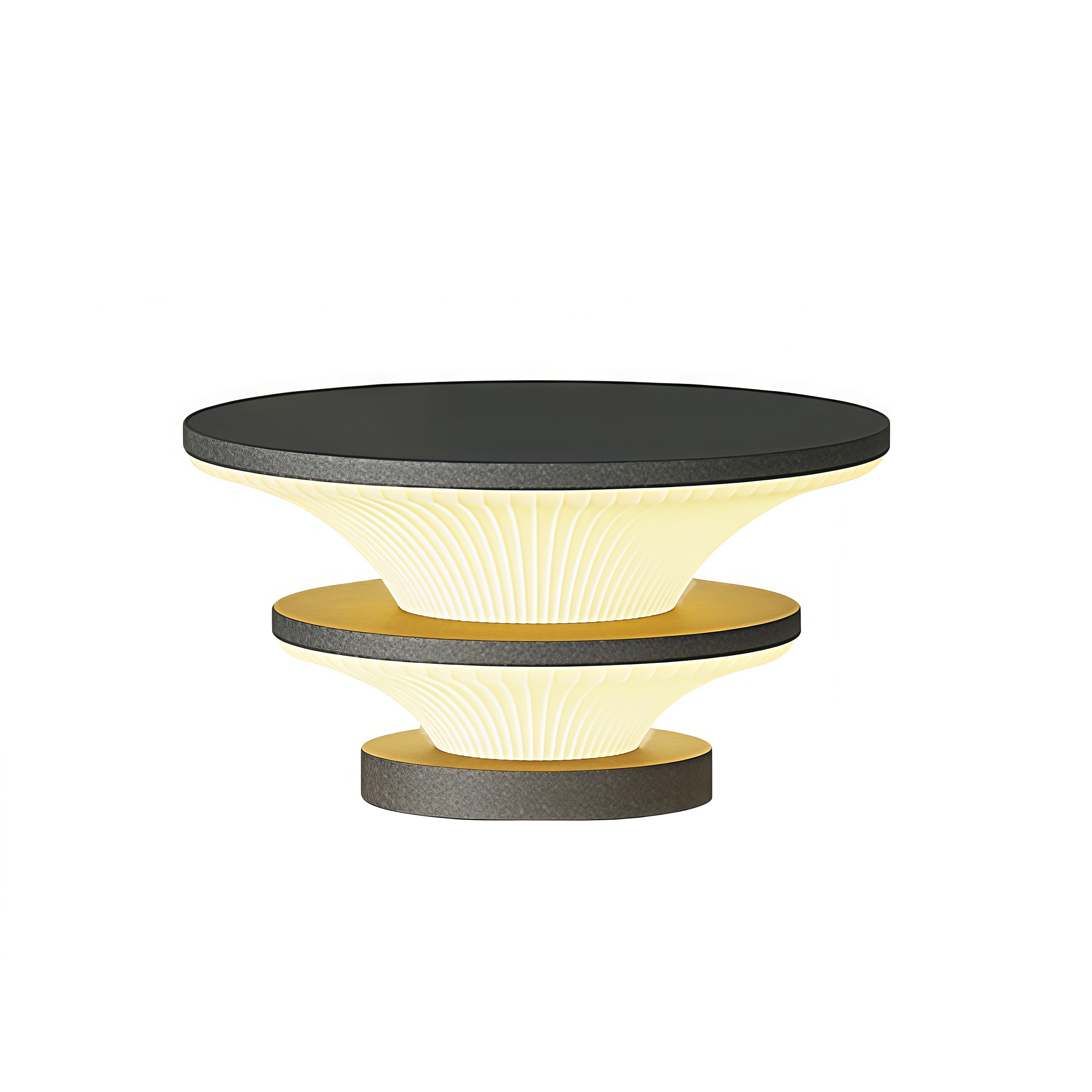 Elijah Round Modern Steel Outdoor Patio Pillar Lights