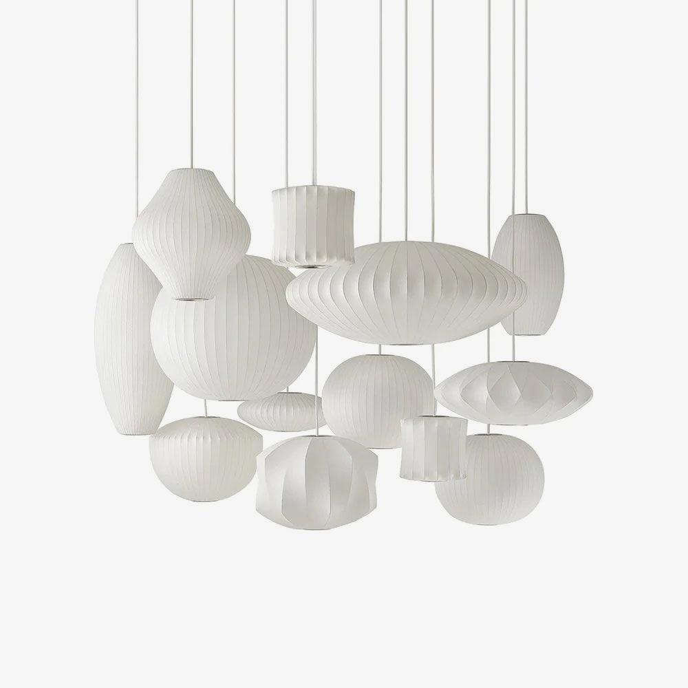 Nebula Bubble Mulberry Silk Pendant Lamp-Neutral Decor
