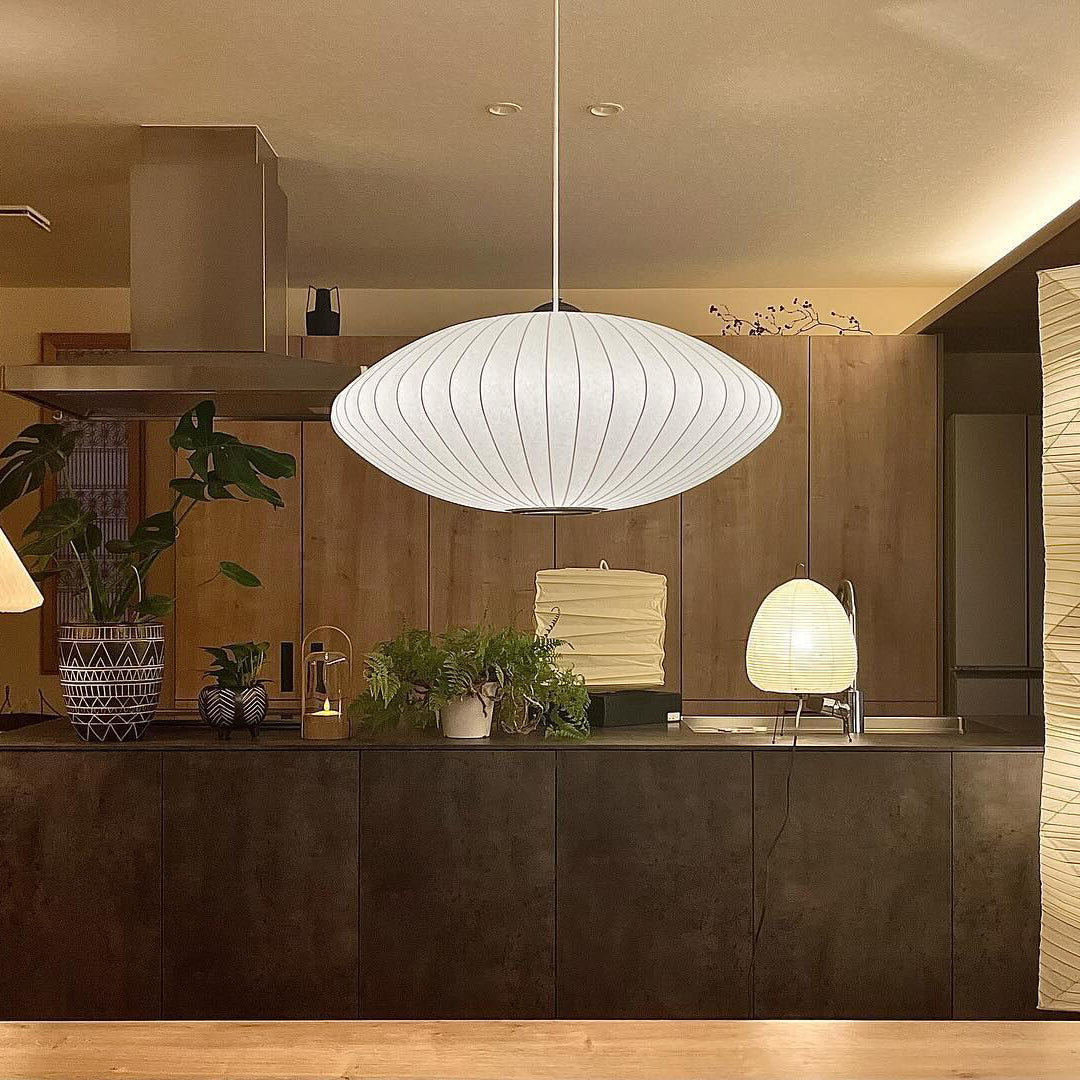 Bis Silk & Steel Pendant Lamp-Neutral Decor