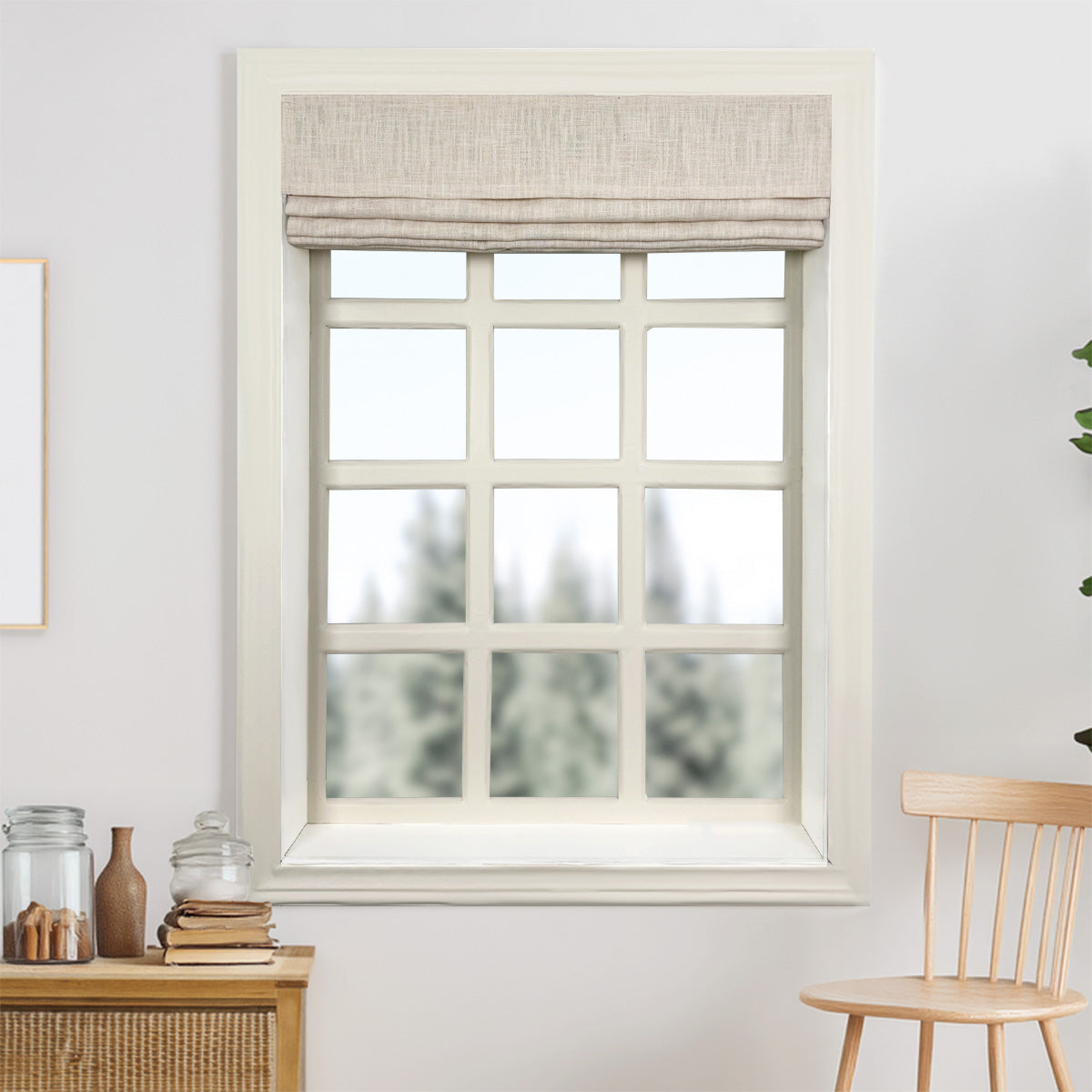 Lily Linen Top Down Bottom Up Roman Shades & Blinds | Lily-D-Neutral Decor
