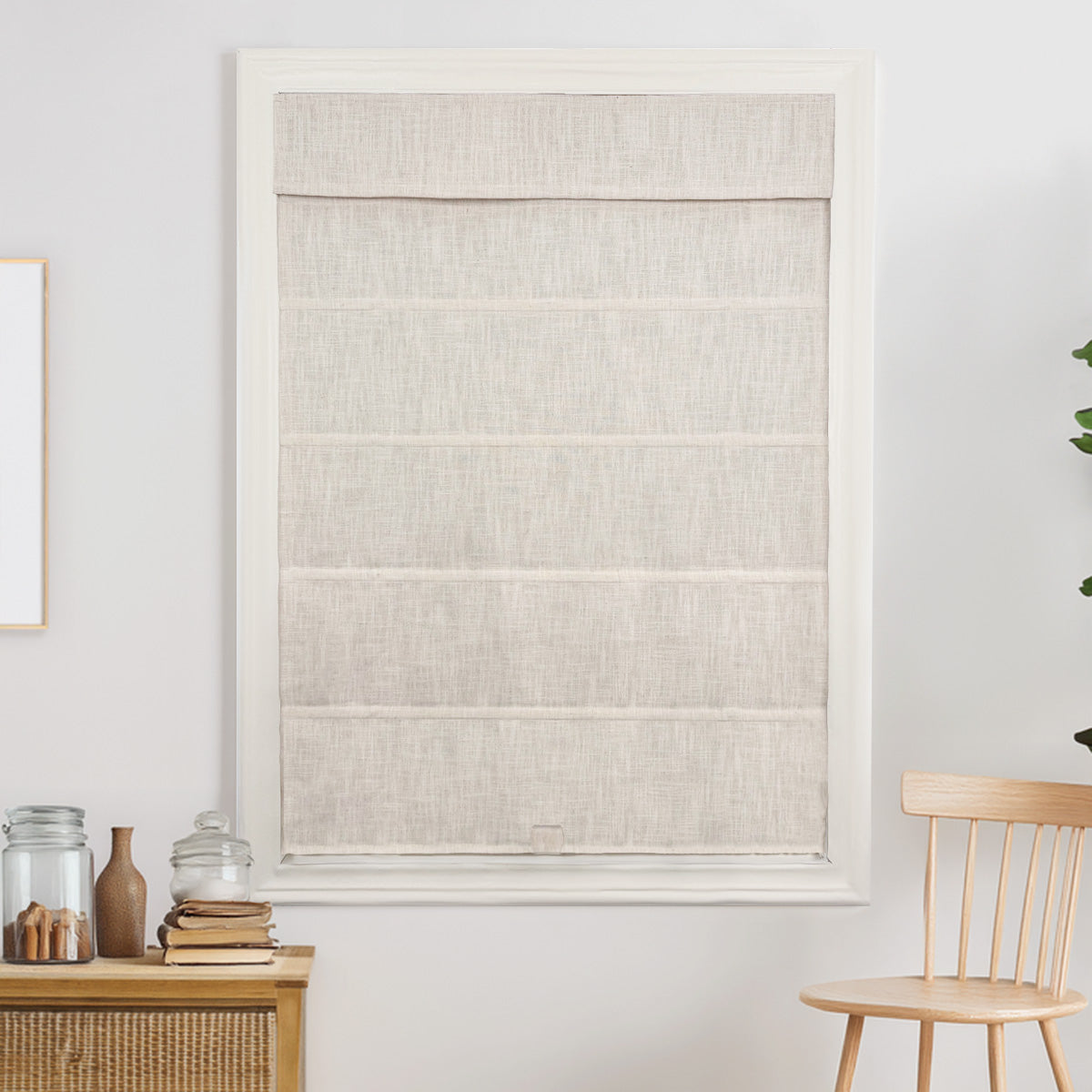 Lily Linen Top Down Bottom Up Roman Shades & Blinds | Lily-D-Neutral Decor
