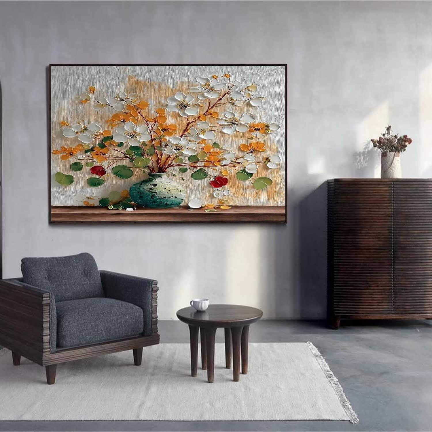Autumn Floral Bouquet Impasto Painting - Neutralighting