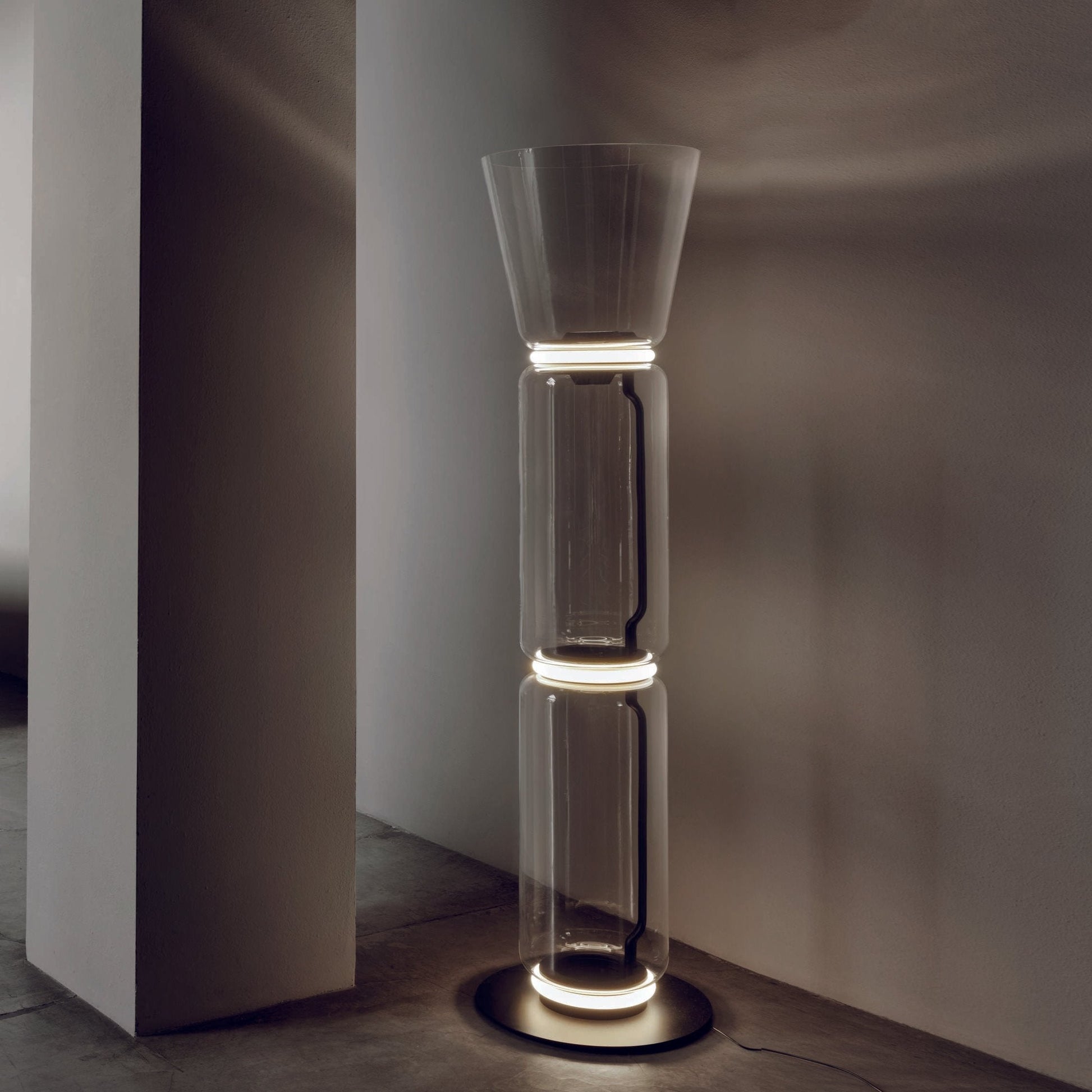 Cyrilys Floor Lamp Bamboo Glass-Neutral Decor