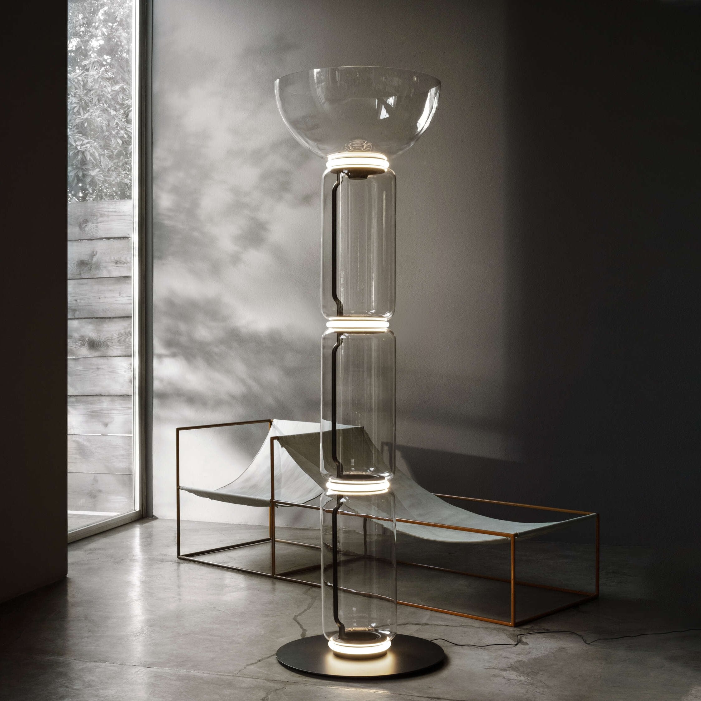 Cyrilys Floor Lamp Bamboo Glass-Neutral Decor