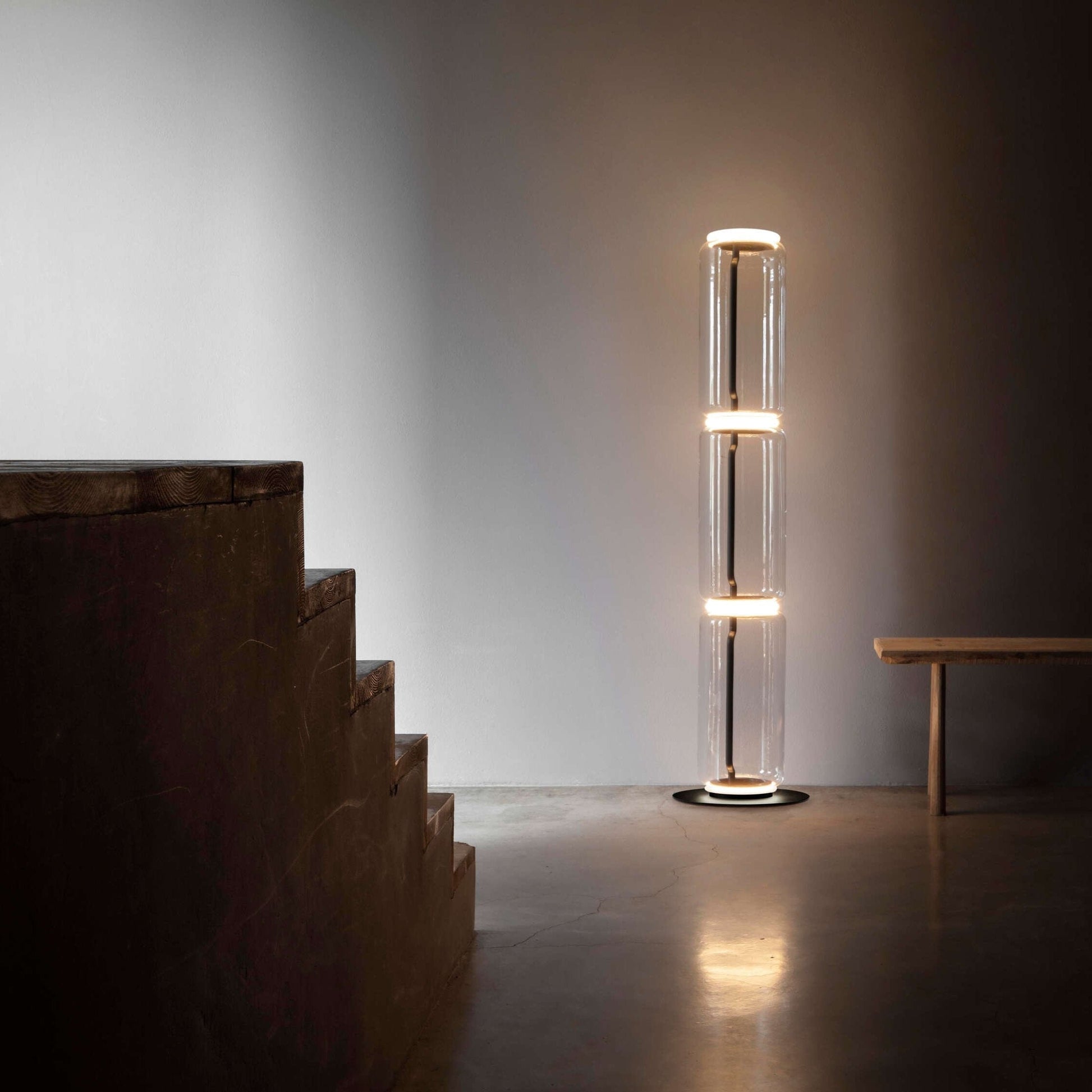 Cyrilys Floor Lamp Bamboo Glass-Neutral Decor