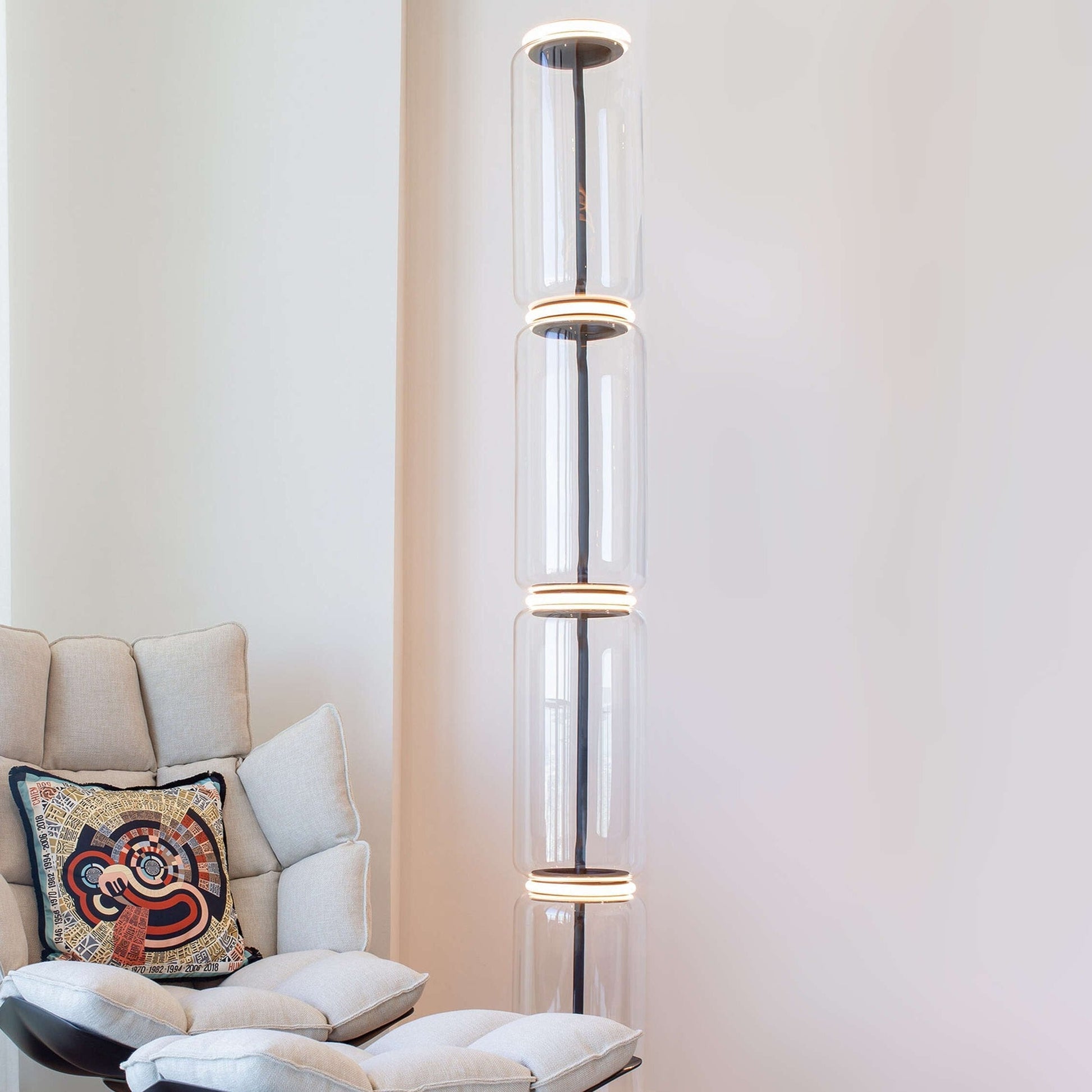 Cyrilys Floor Lamp Bamboo Glass-Neutral Decor