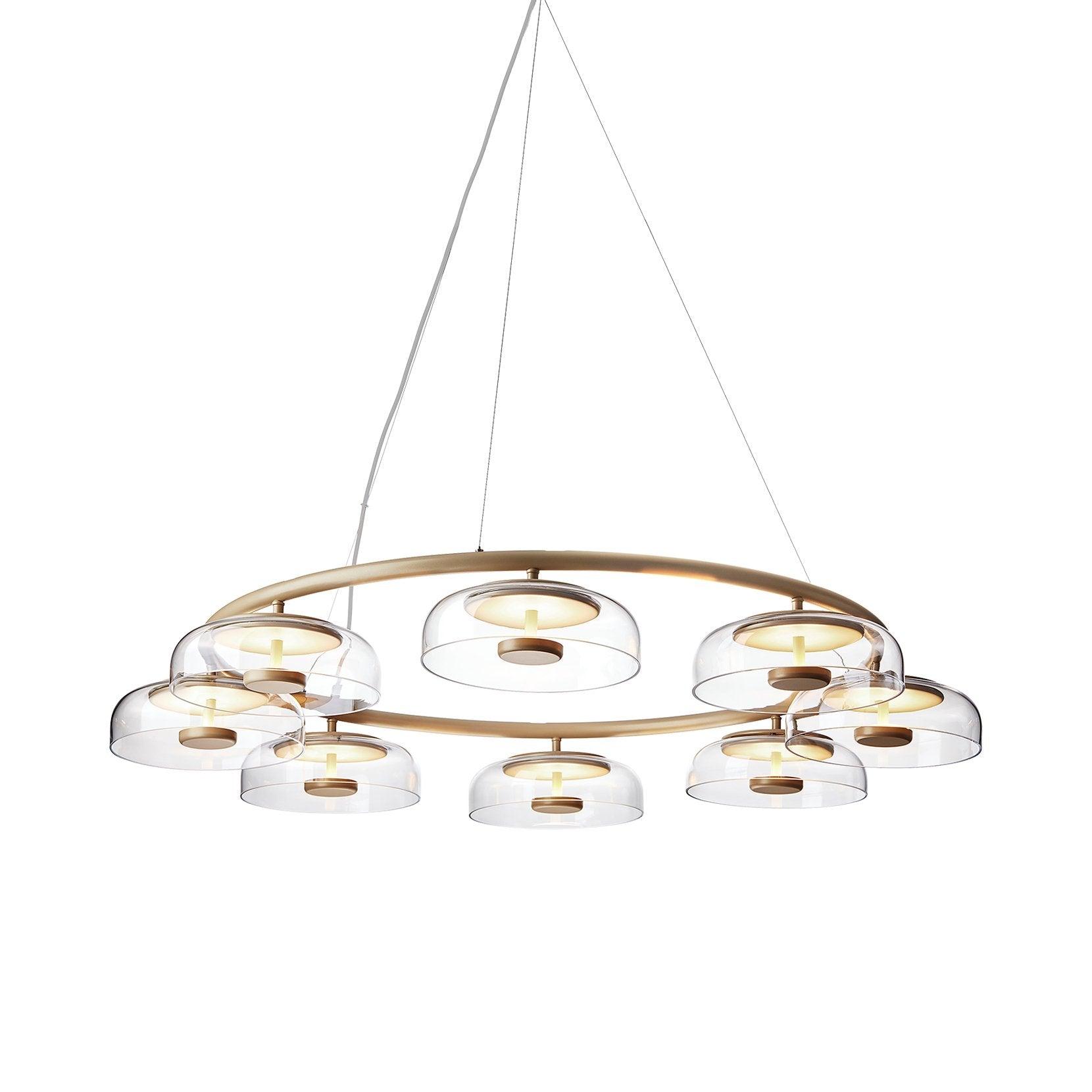 Aethera Circular Glass Chandelier-Neutral Decor