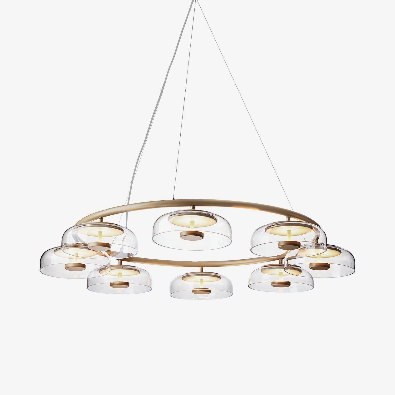 Aethera Circular Glass Chandelier-Neutral Decor