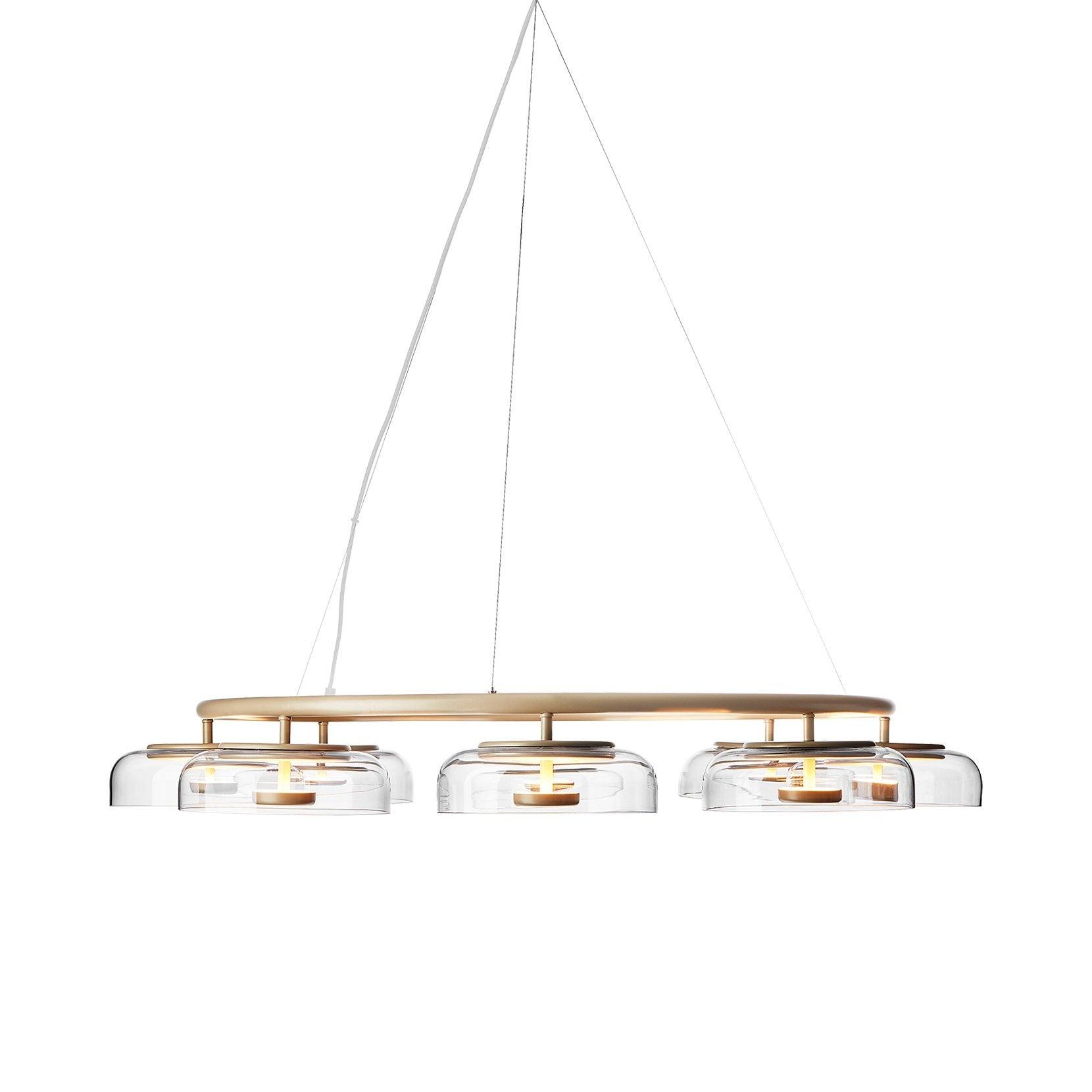 Aethera Circular Glass Chandelier-Neutral Decor
