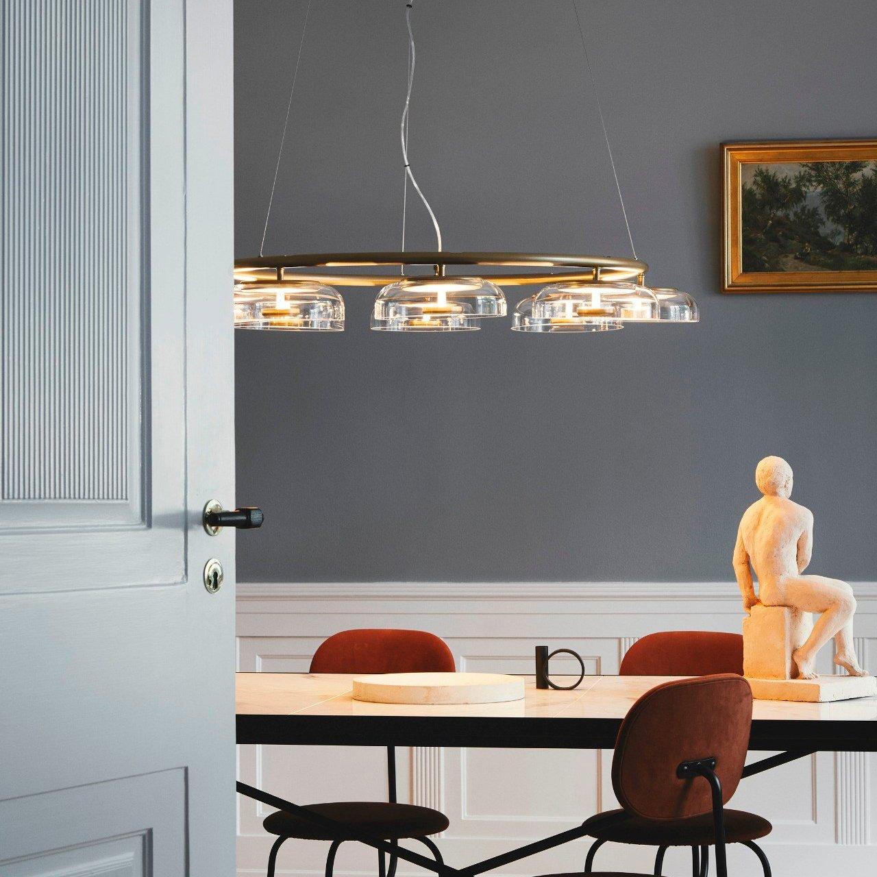 Aethera Circular Glass Chandelier-Neutral Decor