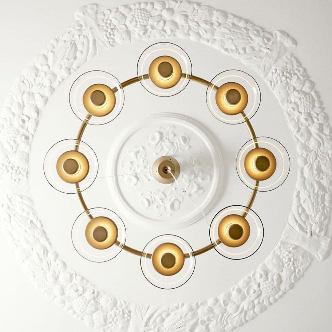 Aethera Circular Glass Chandelier-Neutral Decor