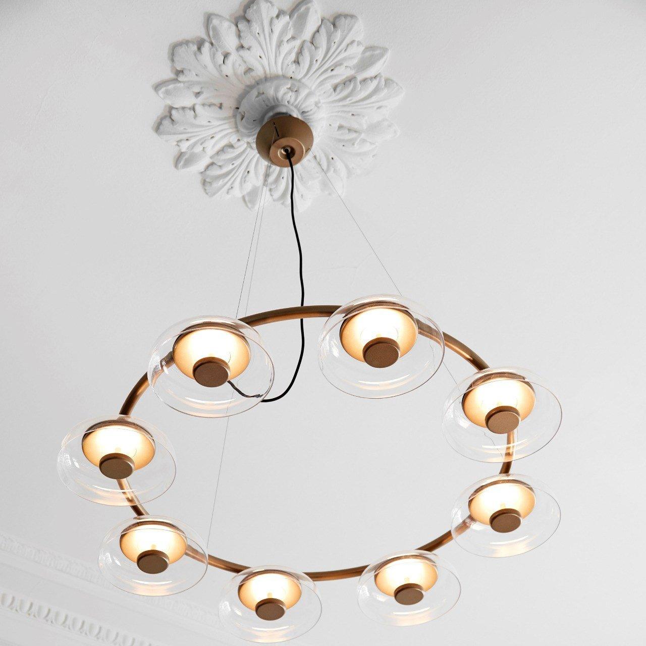 Aethera Circular Glass Chandelier-Neutral Decor
