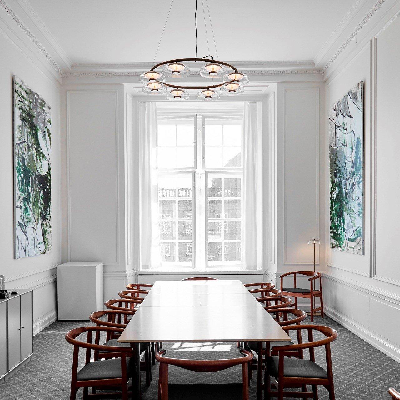 Aethera Circular Glass Chandelier-Neutral Decor